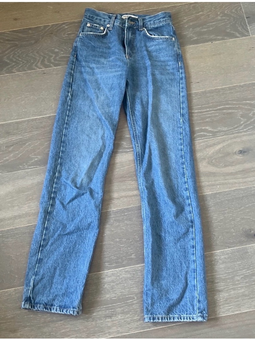 Pull&Bear High-Rise Straight Leg Jeans Blue